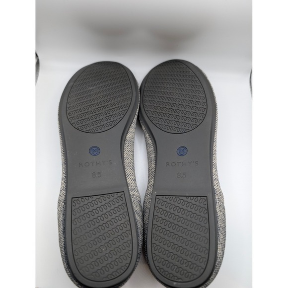 Rothys The Flat Mesh Knit Ballet Flats Women Size 8.5 Grey Blue Comfort Shoes - Picture 2 of 4